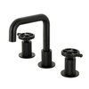 Kingston Brass Widespread Bathroom Faucet with Push PopUp, Matte Black KS1410CG